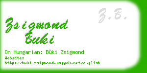 zsigmond buki business card